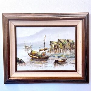 Vintage 1980‎ P.Wong Artistic Interiors Certification #609645 Original Oil Paint